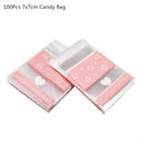 100Pcs Plastic Bags Thank you Cookie&Candy Bag Self-Adhesive For Wedding Birthday Party Gift Bag Biscuit Baking Packaging Bag