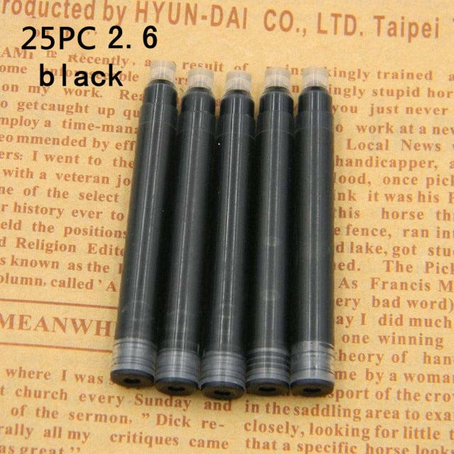 High quality Fountain Pen ink refills 25PC diameter 2.6mm 3.4mm standards international Stationery Office supplies INK PEN