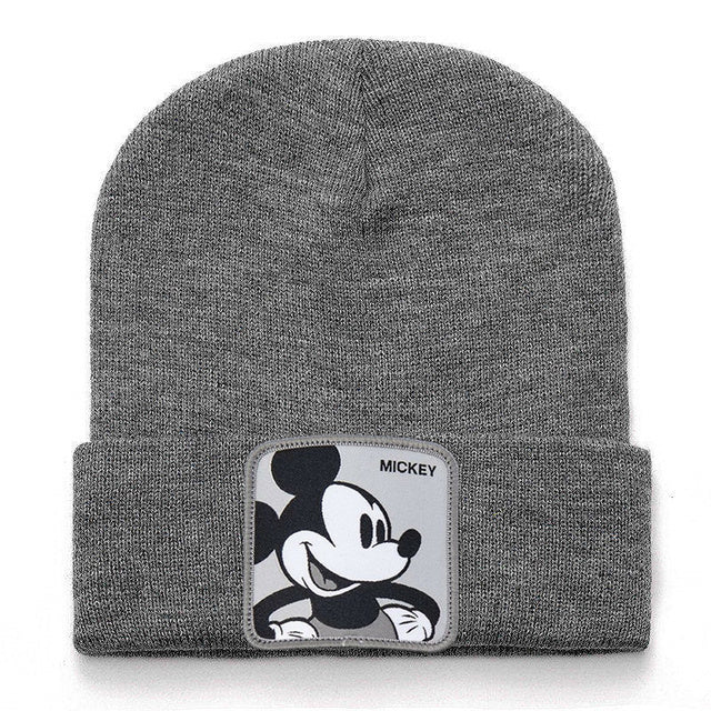 Mickey Minnie Donald Beanie High Quality Cotton Casual Beanies for Men Women Warm Knitted Winter Hat Fashion Solid Unisex Cap