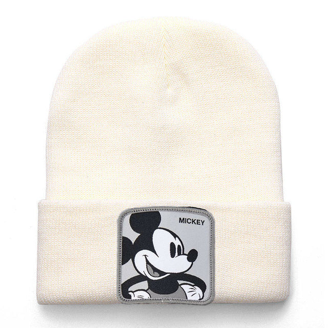 Mickey Minnie Donald Beanie High Quality Cotton Casual Beanies for Men Women Warm Knitted Winter Hat Fashion Solid Unisex Cap