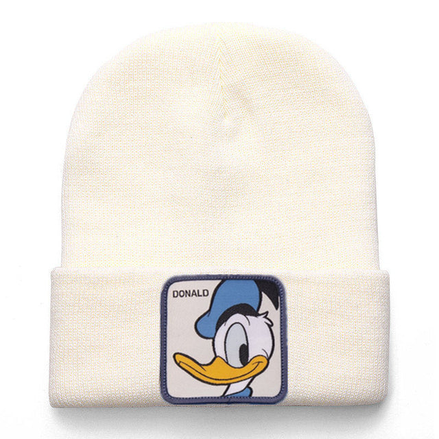 Mickey Minnie Donald Beanie High Quality Cotton Casual Beanies for Men Women Warm Knitted Winter Hat Fashion Solid Unisex Cap