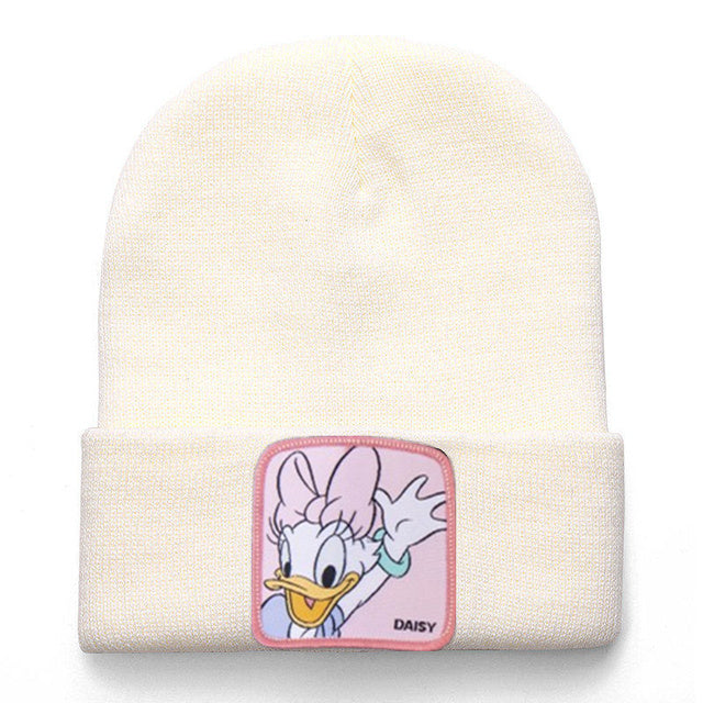 Mickey Minnie Donald Beanie High Quality Cotton Casual Beanies for Men Women Warm Knitted Winter Hat Fashion Solid Unisex Cap