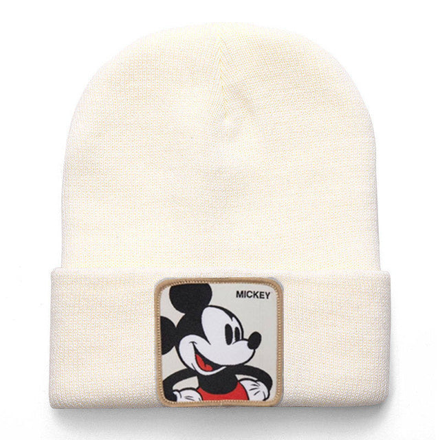 Mickey Minnie Donald Beanie High Quality Cotton Casual Beanies for Men Women Warm Knitted Winter Hat Fashion Solid Unisex Cap