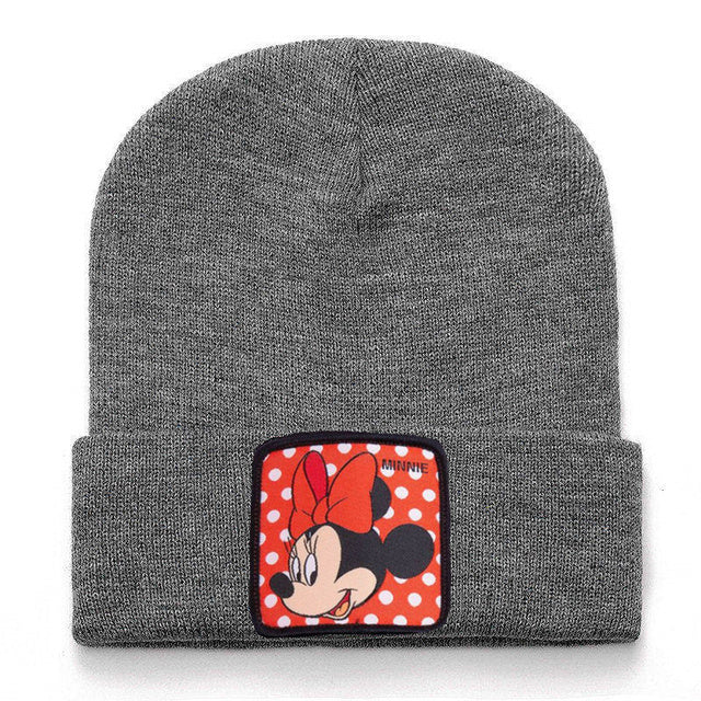 Mickey Minnie Donald Beanie High Quality Cotton Casual Beanies for Men Women Warm Knitted Winter Hat Fashion Solid Unisex Cap