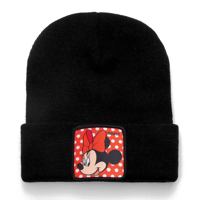 Mickey Minnie Donald Beanie High Quality Cotton Casual Beanies for Men Women Warm Knitted Winter Hat Fashion Solid Unisex Cap
