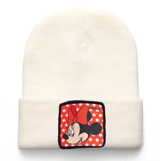 Mickey Minnie Donald Beanie High Quality Cotton Casual Beanies for Men Women Warm Knitted Winter Hat Fashion Solid Unisex Cap