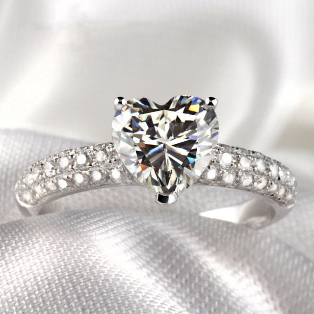 CC Trendy Jewelry S925 Rings For Women Cubic Zirconia Charms Bridal Wedding Engagement White Gold Color Ring Drop Shipping