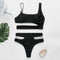 Mossha Hollow out White swimwear women High waist bikini 2020 Mujer Metal Buckle belt swimsuit women biquini female bathing suit