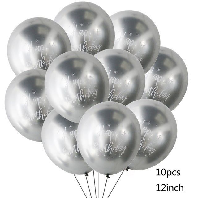 10/14pcs Metallic Balloons Heart Star Gold Confetti Balloon Birthday Party Decoration Kids Adult Air Balls globos Wedding Decor