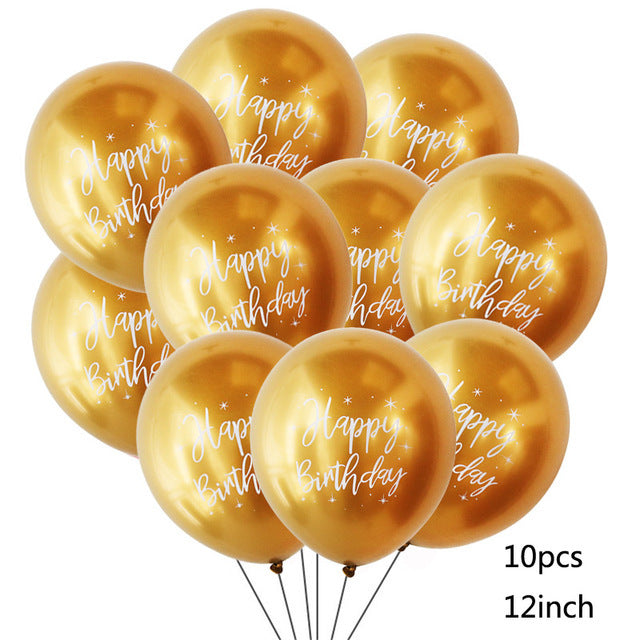 10/14pcs Metallic Balloons Heart Star Gold Confetti Balloon Birthday Party Decoration Kids Adult Air Balls globos Wedding Decor
