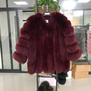 pink java QC8128 new arrival women winter clothes real fox fur coat natural fox fur jacket  hot sale big fur long sleeve