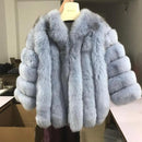 pink java QC8128 new arrival women winter clothes real fox fur coat natural fox fur jacket  hot sale big fur long sleeve