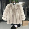 pink java QC8128 new arrival women winter clothes real fox fur coat natural fox fur jacket  hot sale big fur long sleeve