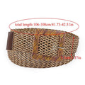 Vintage Boho Braided Waist Belt Summer Solid Female Belt Round Wooden Smooth Buckle Fake Straw Wide Belts For Women Hot Sale