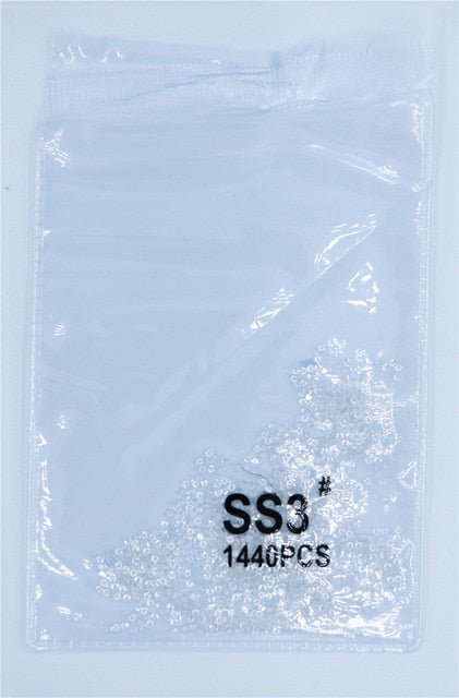 SS3-ss8 1440pcs Clear Crystal AB gold  3D Non HotFix FlatBack Nail Art Rhinestones Decorations Shoes And Dancing Decoration