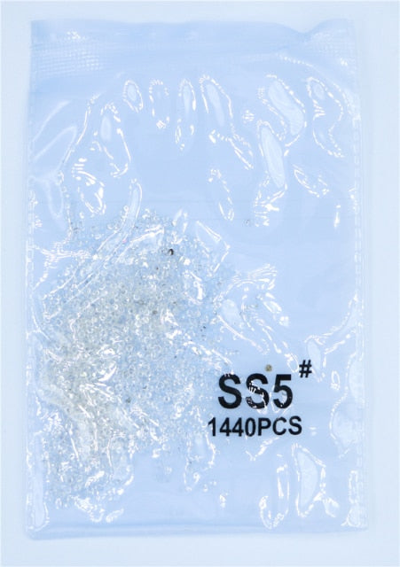 SS3-ss8 1440pcs Clear Crystal AB gold  3D Non HotFix FlatBack Nail Art Rhinestones Decorations Shoes And Dancing Decoration