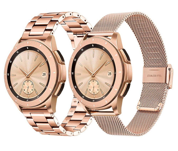 2PCS Mesh & Soild Stainless Steel Watchband 20mm for Samsung Galaxy Watch 42mm/Active 40mm/Gear S2 Classic/Gear Sport Band Strap