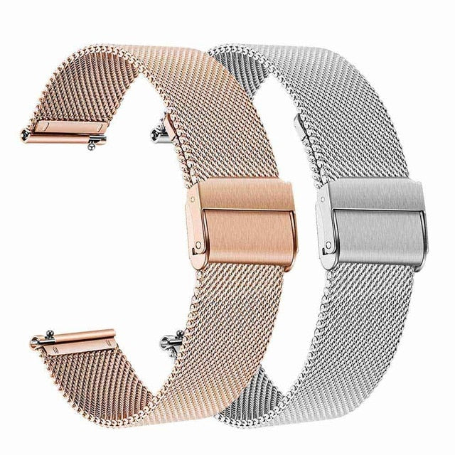 2PCS Mesh & Soild Stainless Steel Watchband 20mm for Samsung Galaxy Watch 42mm/Active 40mm/Gear S2 Classic/Gear Sport Band Strap