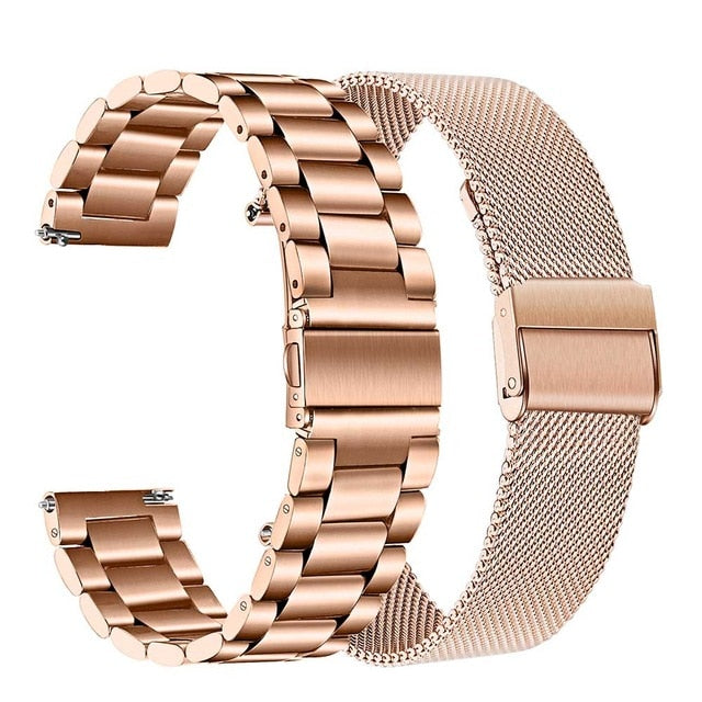 2PCS Mesh & Soild Stainless Steel Watchband 20mm for Samsung Galaxy Watch 42mm/Active 40mm/Gear S2 Classic/Gear Sport Band Strap