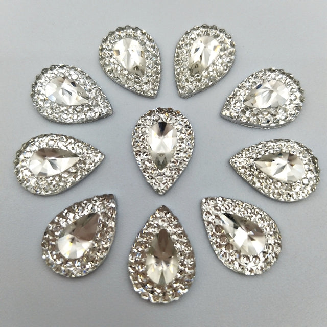100pcs  ova/round/Water drop  transparency Flat back Rhinestone Round Cabochon Embellishment Scrapbooking DIY Crafts