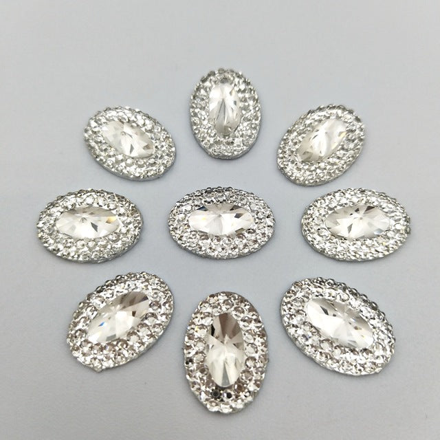 100pcs  ova/round/Water drop  transparency Flat back Rhinestone Round Cabochon Embellishment Scrapbooking DIY Crafts