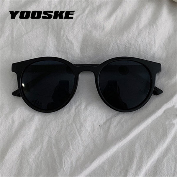 YOOSKE Round Sunglasses Women Brand Designer Vintage Small Sun Glasses Ladies Korean Style Shades Eyewear