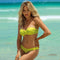 2020 New Leaves Print Bikini Swimsuit Women Push Up Bikini Set Bandeau Swimwear Bathing Suit Brazilian Biquini Female