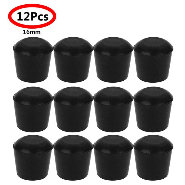 12Pcs Rubber Furniture Foot Table Chair Leg End Caps Covers Tips Floor Protectors for Indoor Home Outdoor Patio Garden Office
