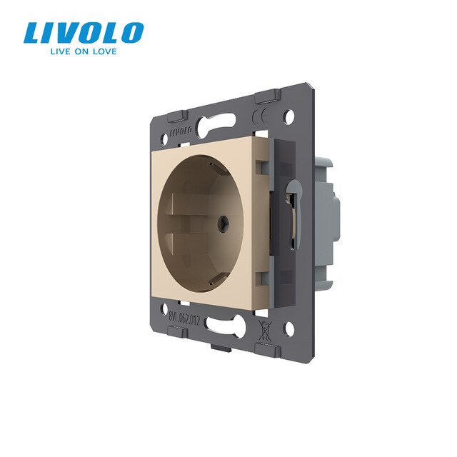Livolo Socket DIY Parts, White Plastic Materials, EU standard, Function Key For EU  Wall Socket, VL-C7-C1EU-11