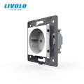 Livolo Socket DIY Parts, White Plastic Materials, EU standard, Function Key For EU  Wall Socket, VL-C7-C1EU-11