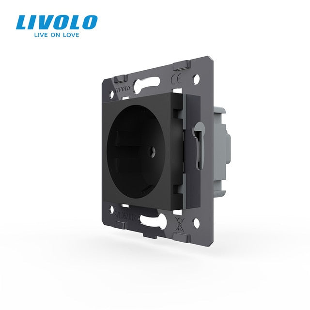 Livolo Socket DIY Parts, White Plastic Materials, EU standard, Function Key For EU  Wall Socket, VL-C7-C1EU-11