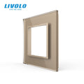 Livolo Luxury White Pearl Crystal Glass, 80mm*80mm, EU standard, Single Glass Panel For Wall Switch Socket,VL-C7-SR-11