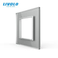 Livolo Luxury White Pearl Crystal Glass, 80mm*80mm, EU standard, Single Glass Panel For Wall Switch Socket,VL-C7-SR-11