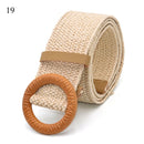 Vintage Bohemian Wide Belt Summer Wooden Buckle Wild Braided Belt Female Leopard Buckle Linen Weave Women Fake Straw Waist Belt