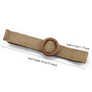 Vintage Bohemian Wide Belt Summer Wooden Buckle Wild Braided Belt Female Leopard Buckle Linen Weave Women Fake Straw Waist Belt