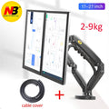 NB NEW F160 gas spring 10"-27" Dual Monitor Holder Arm desktop 360 rotate computer holder 2-9KG Monitor bracket with 2 USB3.0