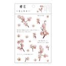 Journamm 12 Designs Natural Daisy Clover Japanese Words Stickers Transparent PET Material Flowers Leaves Plants Deco Stickers