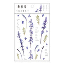 Journamm 12 Designs Natural Daisy Clover Japanese Words Stickers Transparent PET Material Flowers Leaves Plants Deco Stickers