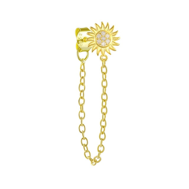 1pcs Gold Silver Color Lightning/Snake Chain Stud Earrings for Women 925 Sterling Silver Tassel Earrings Fashion Jewelry