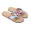 Women Shoes Summer Floral Flip Flops Beach Sandals Thongs Slippers  sandals Imitation hemp rope travel flip-flops flat-bottom