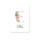 Custom Personalized Name Poster Floral Letter Art Canvas Print Baby Nursery Wall Picture Painting Kids Girl Bedroom Decoration