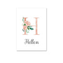 Custom Personalized Name Poster Floral Letter Art Canvas Print Baby Nursery Wall Picture Painting Kids Girl Bedroom Decoration