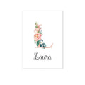 Custom Personalized Name Poster Floral Letter Art Canvas Print Baby Nursery Wall Picture Painting Kids Girl Bedroom Decoration