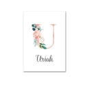 Custom Personalized Name Poster Floral Letter Art Canvas Print Baby Nursery Wall Picture Painting Kids Girl Bedroom Decoration