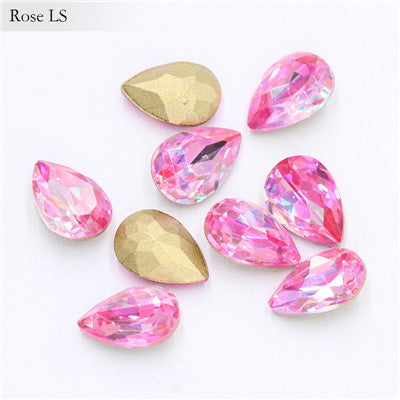 50Pcs/Lot 3D Nail Art Rhinestones Shining Color Nail Rhinestone Gem 3D Crystal For Nail Art Stone Gold Diamond Glass Manicure De
