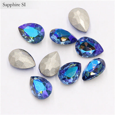 50Pcs/Lot 3D Nail Art Rhinestones Shining Color Nail Rhinestone Gem 3D Crystal For Nail Art Stone Gold Diamond Glass Manicure De