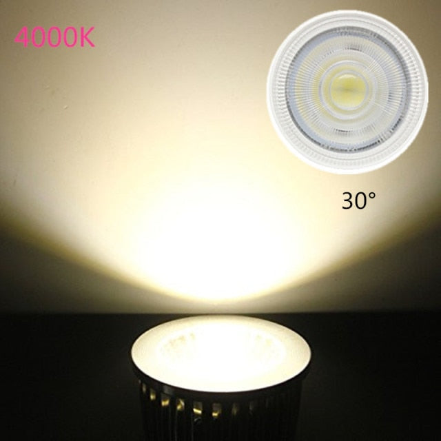 GU10 MR16 Led Bulb Spotlight 12V 110V 220V Natural Light Nature White 4000k Cool White 6500k Warm White 3000k Dimmable Cob Lamp