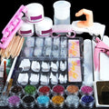 Full Nail Manicure Set Pro Acrylic Kit With Drill Machine Acrylic Liquid Nail Glue Glitter Powder Nail Tips Nail Art Tool Kit