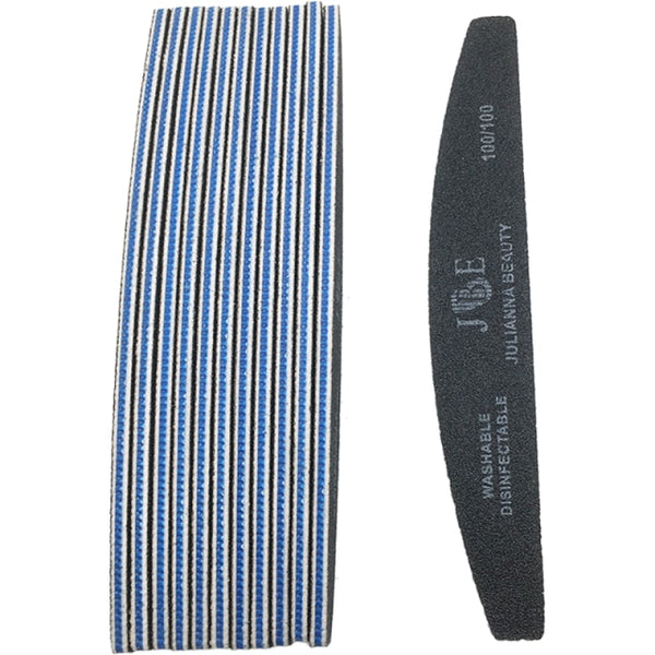 10 Pcs Professional Nail File 100 150 180 240 Grit Unhas De Gel Nail Files Sandpaper Moon Style Acrylic Nail File Art Tools
