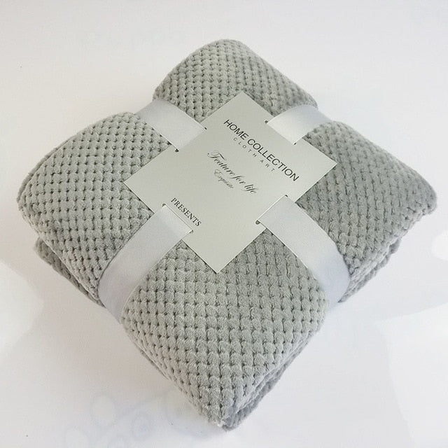 Soft Warm Flannel Blankets For Beds Solid Pink Blue Coral Fleece Mink Throw Sofa Cover Bedspread Fluffy Plaid Blankets